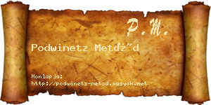 Podwinetz Metód névjegykártya